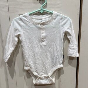 GAP White & Gray Buttoned Long Sleeve Bodysuits Pair of 2 (12-18m)